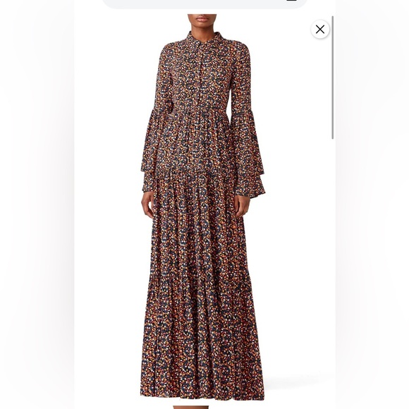 🌸 Free People Charolette Maxi Dress XS Boho Floral Long Sleeve Flowy 🌸 - Picture 1 of 5